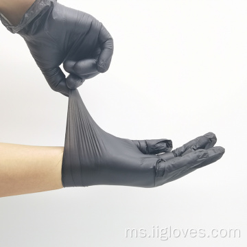 Sarung tangan vinil sarung tangan hitam yang menggalakkan serbuk sarung tangan percuma
